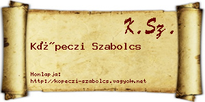 Köpeczi Szabolcs névjegykártya