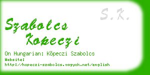 szabolcs kopeczi business card